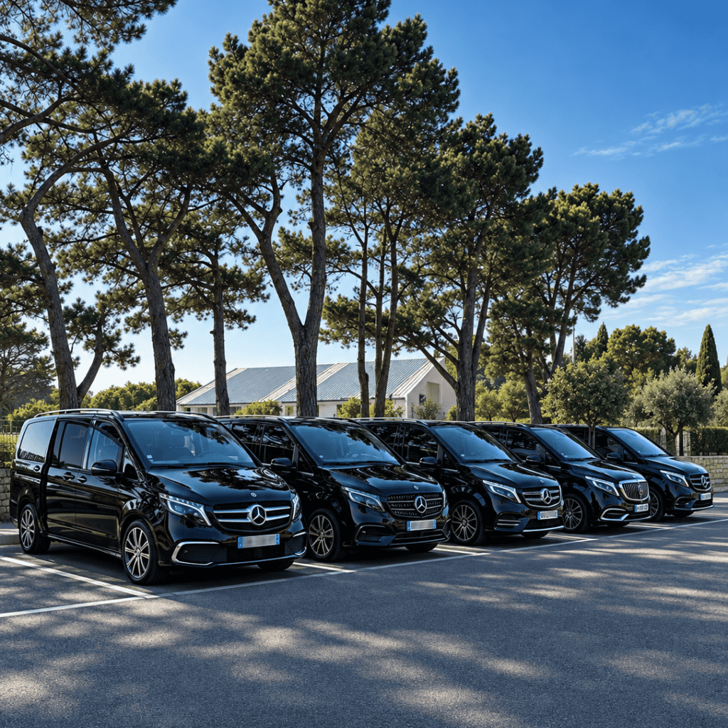 Flotte de vans Mercedes Classe V Ouest Executive, chauffeur privé en Bretagne et transport VIP